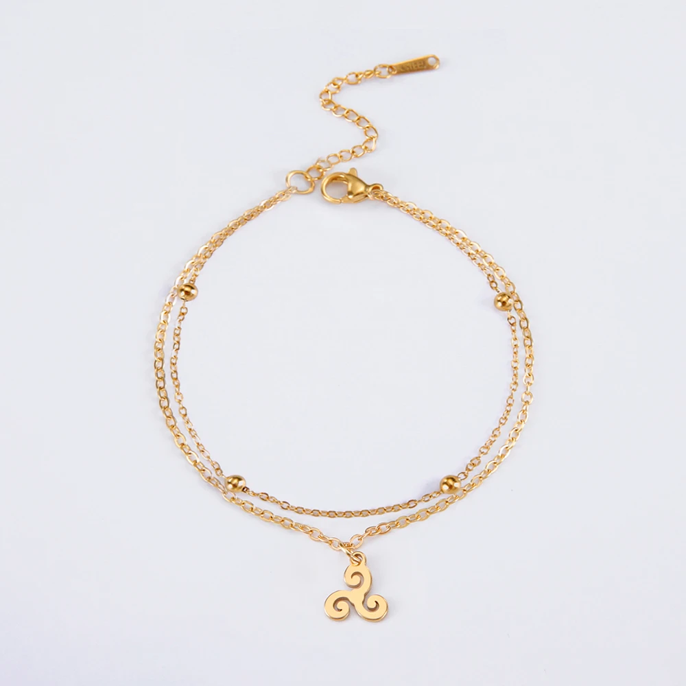 Dawapara Triskele Dreifach-Spiral-Charm-Armband Triskelion Symbol Celtics Amulett Edelstahl Damenschmuck – Detail 11