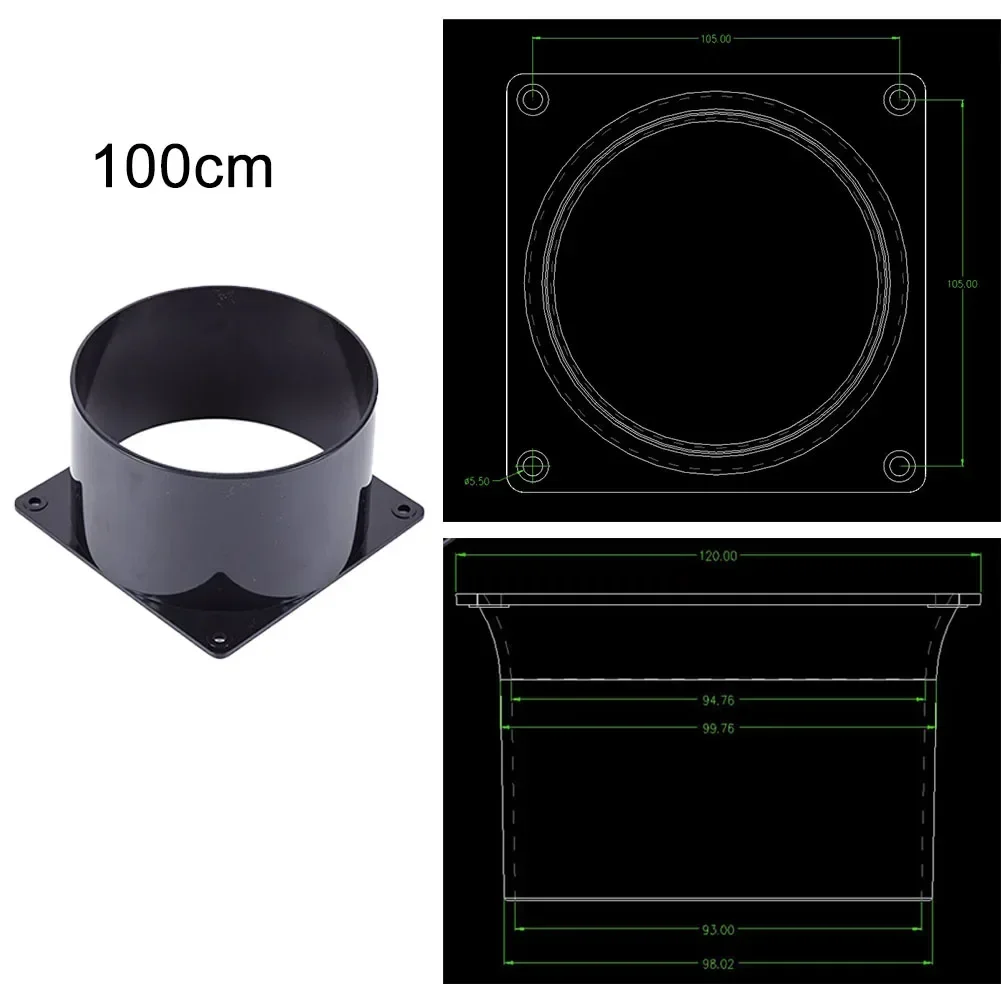 75/100/120MM Fan Miner Duct Cooling Shroud ABS Flange Connector For Ventilation Pipe Air Ducting Connection,duct pipe connector,flange connector