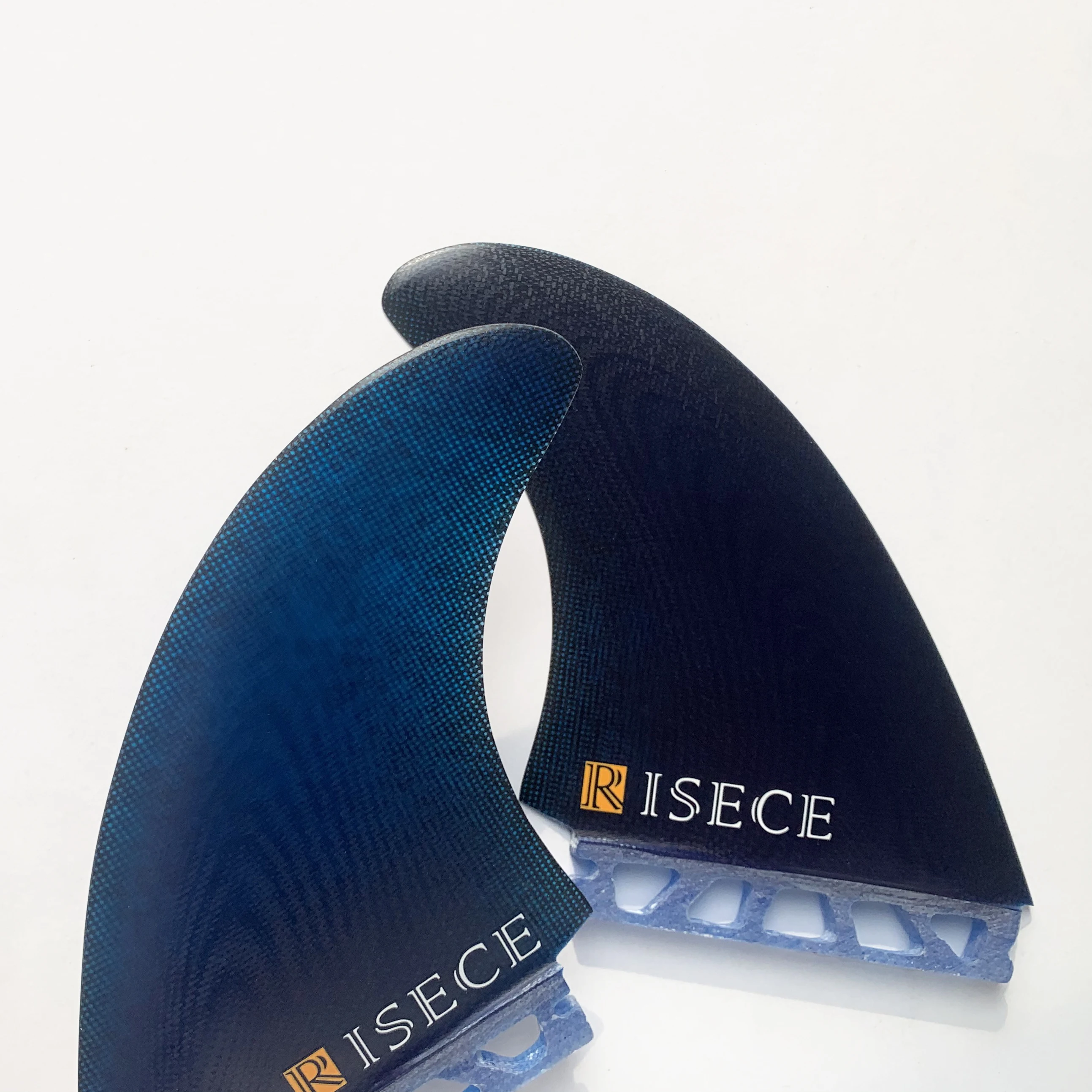 RISECE FCS II Power Twin Fins Performance Glass Black&Blue Twin Fins Surfboard Quillas Surfing