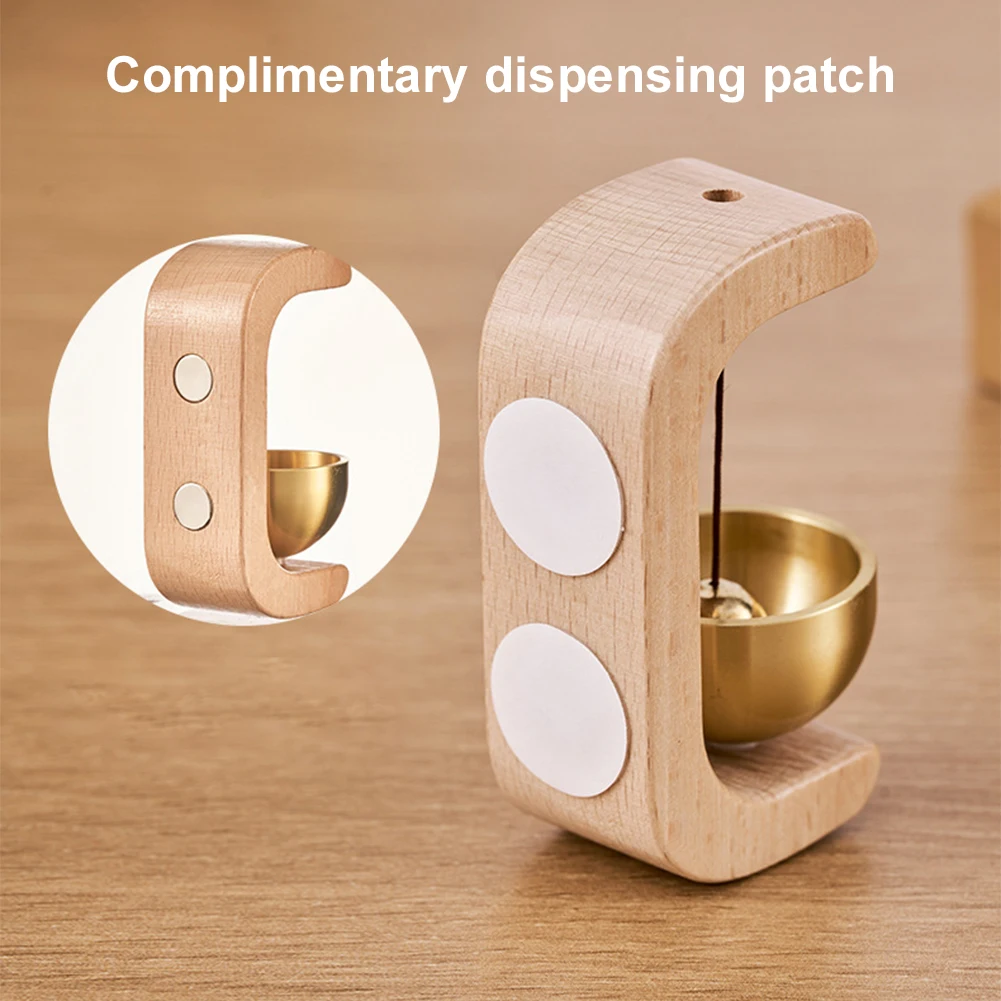 도파민 윈드 차임 C형 원목 윈드 차임 무선 자석 흡착식 나무 초인종 가정 및 사무실 자동차 장