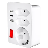 อะแดปเตอร์เต้าเสียบปลั๊กอียูยูเอสบี2ช่องชนิด C 4000W 250V เต้ารับไฟฟ้าติดผนังช่องเสียบหลายช่องพร้อมสวิตช์ล็อกสำหรับใช้ในบ้าน 1