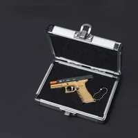 Metal Mini Tactical Key Chain 1:3 G17 Keychain Tiny Pendant for Decorative Ornament Collection Christmas Gift for Men Army Fan 2