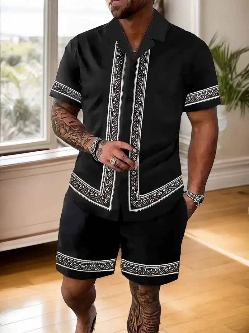 Conjunto Hombre Verano Camisa/pantalones Cortos Hawaianos De Flamenco,  Camisa De Flamenco Conjunto Hawaiano Hombre, image size:800x1067