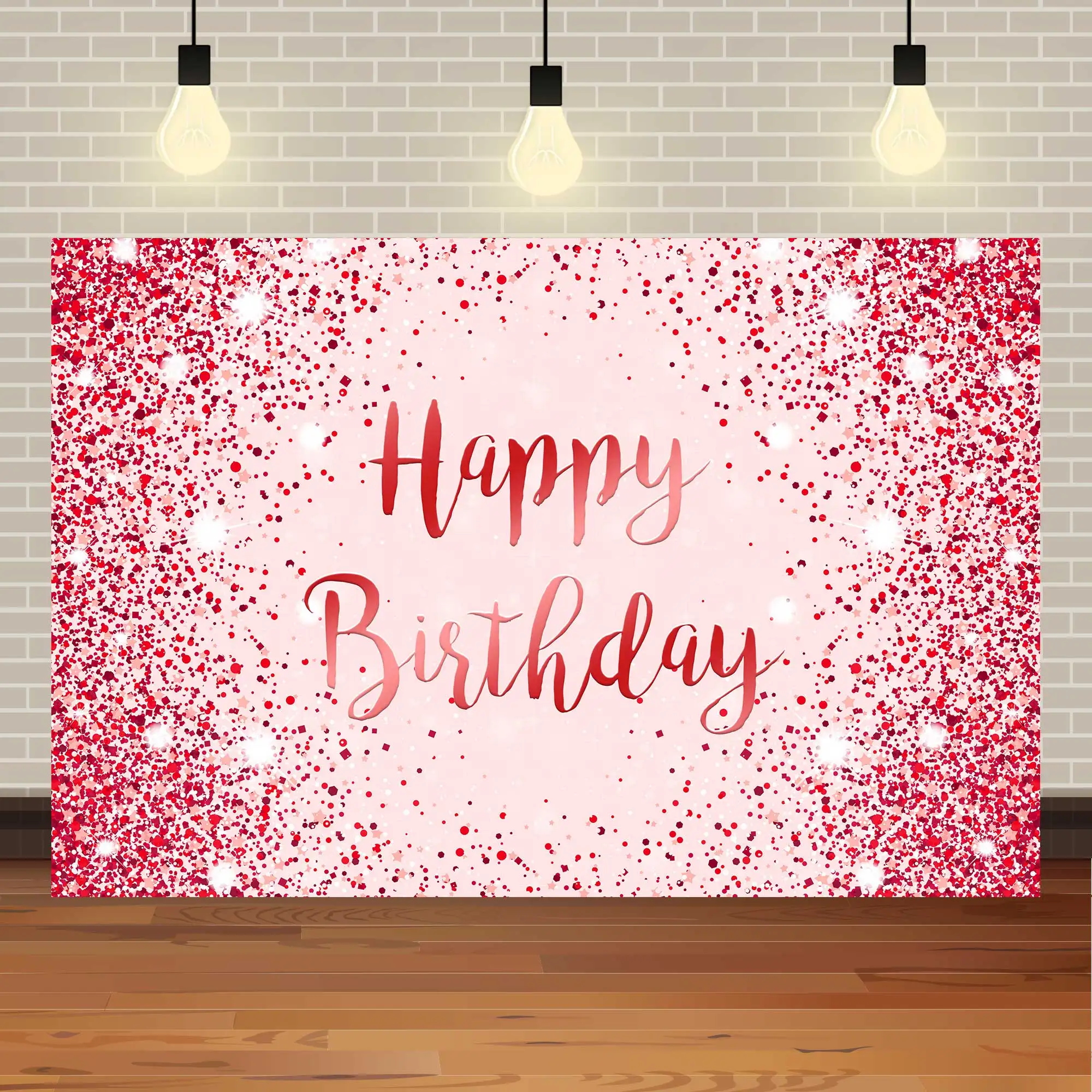 NeoBack Glitter Gold Silver Colorful Happy Birthday Party Decoration Photography Background Photocall Cake Table Banner Backdrop