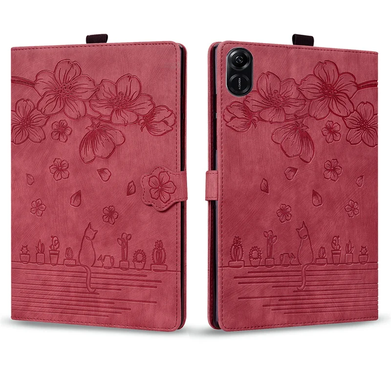 Embossed PU Leather Stand Wallet Tablet Cover in Elegant Design