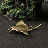 Retro Brass Ocean Devil Fish Watching Fishes Sea Animals Model Fishbowl Decoration Action Figures Education Miniature Kids Toys 5
