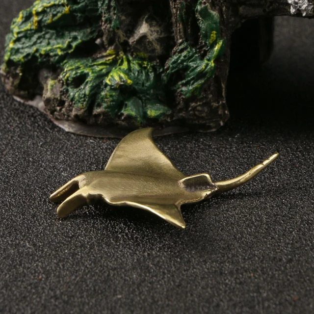 Retro Brass Ocean Devil Fish Watching Fishes Sea Animals Model Fishbowl Decoration Action Figures Education Miniature Kids Toys 5
