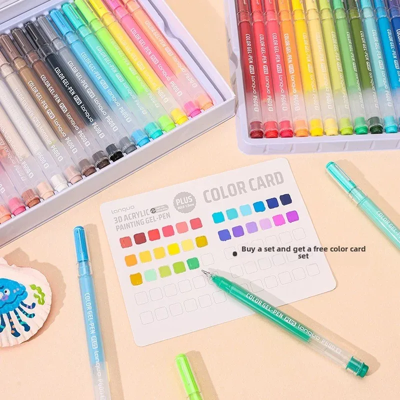 54/6 색상 대용량 아크릴 젤 펜 1.0mm 그림 그리기 학생 쓰기 펜 사무실 학교 용품 편지지