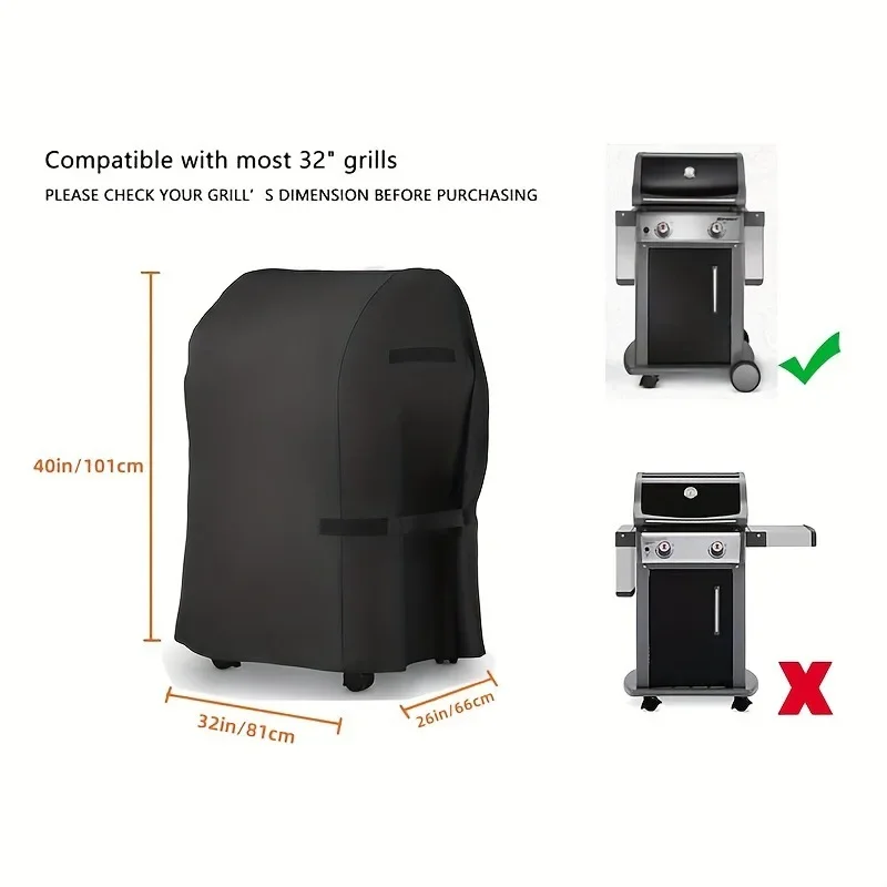 Dust-proof Waterproof Rain-proof and Sun-proof Cover Barbecue Oven Cover UV Resistant Heavy Duty Carbon BBQ Grill Cover 3