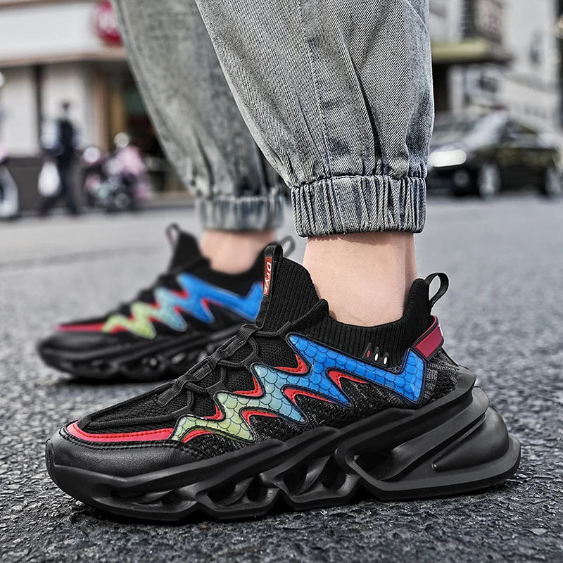 

Damyuan Fashion Men Sneakers Mesh Casual Shoes Lac-up Mens Shoes Luxury shoes Trainer Race Breathable Athletic Training Shoes