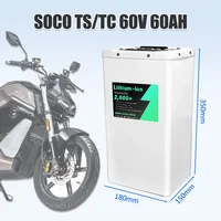 Batterie Super SOCO TS TC 17S 60V 30AH 40AH 50AH 60Ah de remplacement d'origine, directement compatible avec l'application Bluetooth, grande capacité + chargeur 2