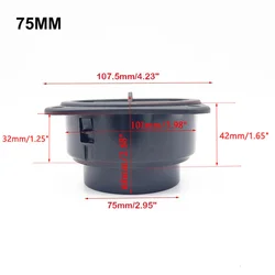 Air Vent Ducting Elbow Pipe Exhaust Connector for Diesel Parking Heaters (75mm flat)