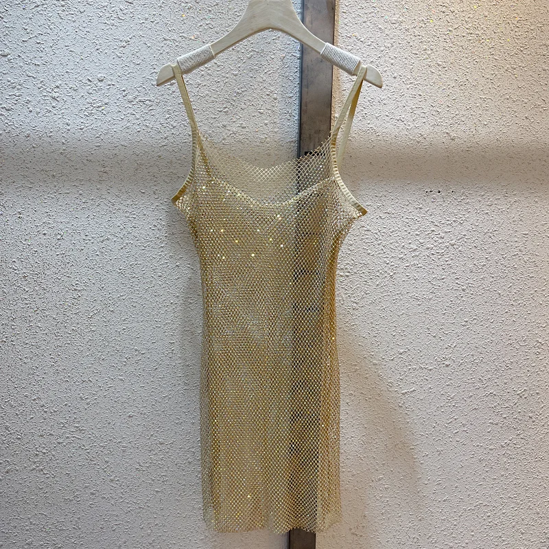 2023 Spring and Summer Sparkling Bright Diamond Glitter Halter Dress Hollow Out See-through Celebrity Sexy Backless Halter Dress - AliExpress 200000345 2023 Spring and Summer Sparkling Bright Diamond Glitter Halter Dress Hollow Out See-through Celebrity Sexy Backless Halter Dress - AliExpress 200000345
