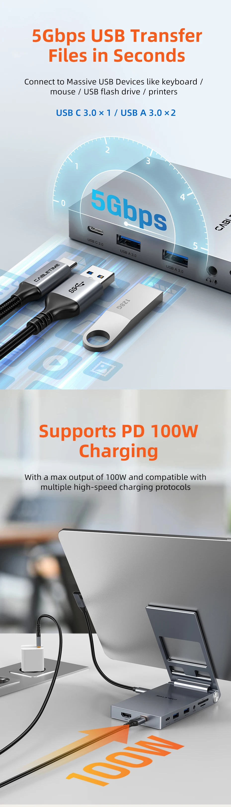 em 1, HDMI, 4K 60Hz, PD 100W,