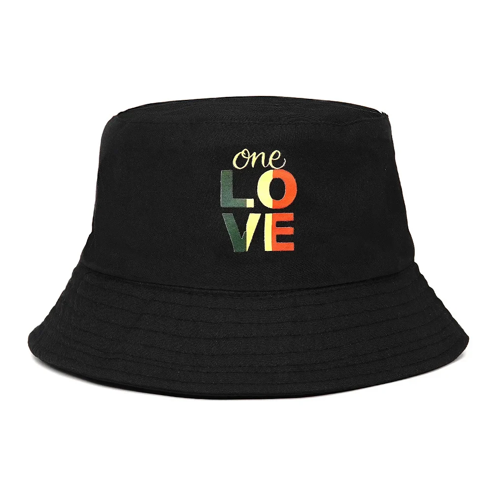 ONE LOVE Letter 양동이 모자, 자외선 차단 대야 모자, 패션 어부 모자, 와일드 파나마, 남녀공용, 2024 용수철 여름