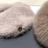2023 Real Natural Fur Pom Poms for Hats Angora Rabbit Fur Winter Hat for Women Knit Beanies Designer Hat Female Warm Soft Cap 5