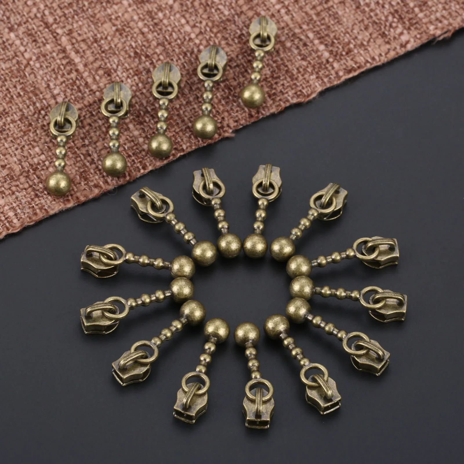 Zipper Sliders Metal 3# Nylon Zippers Replace Pull Drop Shape Antique Bronze DIY Luggage Suitcase Craft Sewing Accessories 20Pcs zipper repair kit zipper pullers zipper sliders zipper accessories