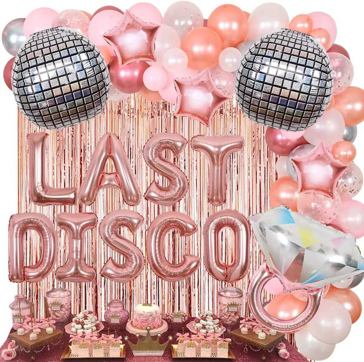 Last Disco Bachelorette Party Decor Silver White Balloon Garland Kit Disco  Ball Balloons Foil Curtain for Disco Dance Party - AliExpress