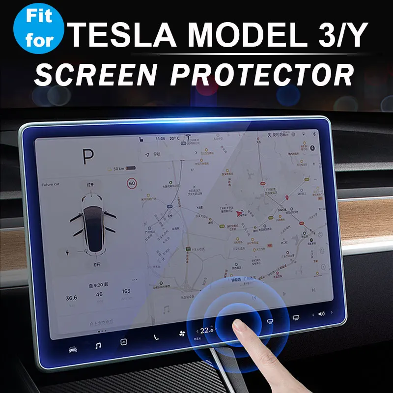 

Auto Center Control Touch Screen For Tesla ModelS ModelX Car Navigation Screen Protector Toughened Tempered Glass Accessories