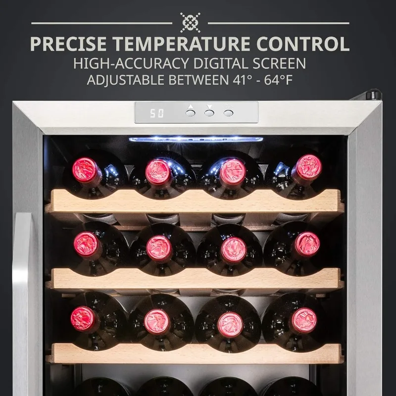 24 Bottle Compressor Wine Cooler Refrigerator w/Lock | Large Freestanding Wine Cellar For Red,White,Champagne or Sparkling Wine 3