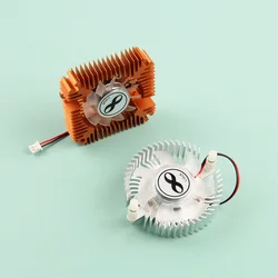 55mm Aluminum Heatsink and 12V Fan Combination Square Radiator Round Cooler