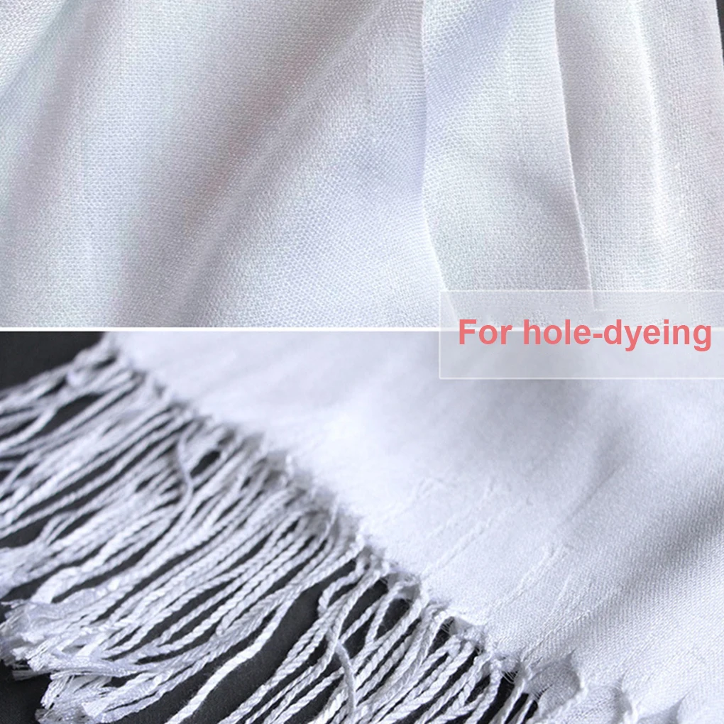 White Tassel Scarf Winter Unisex Cotton DIY Tie-dye Soft Scarves Decorative Cold Weather Neck Crafting Handicraft 2