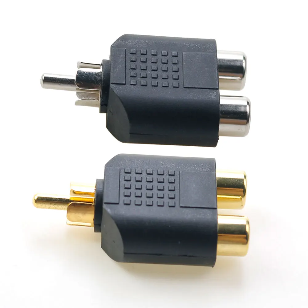 

Gold plated 1/2 RCA lotus male to female audio and video adapter male to female AV RCA connection plug