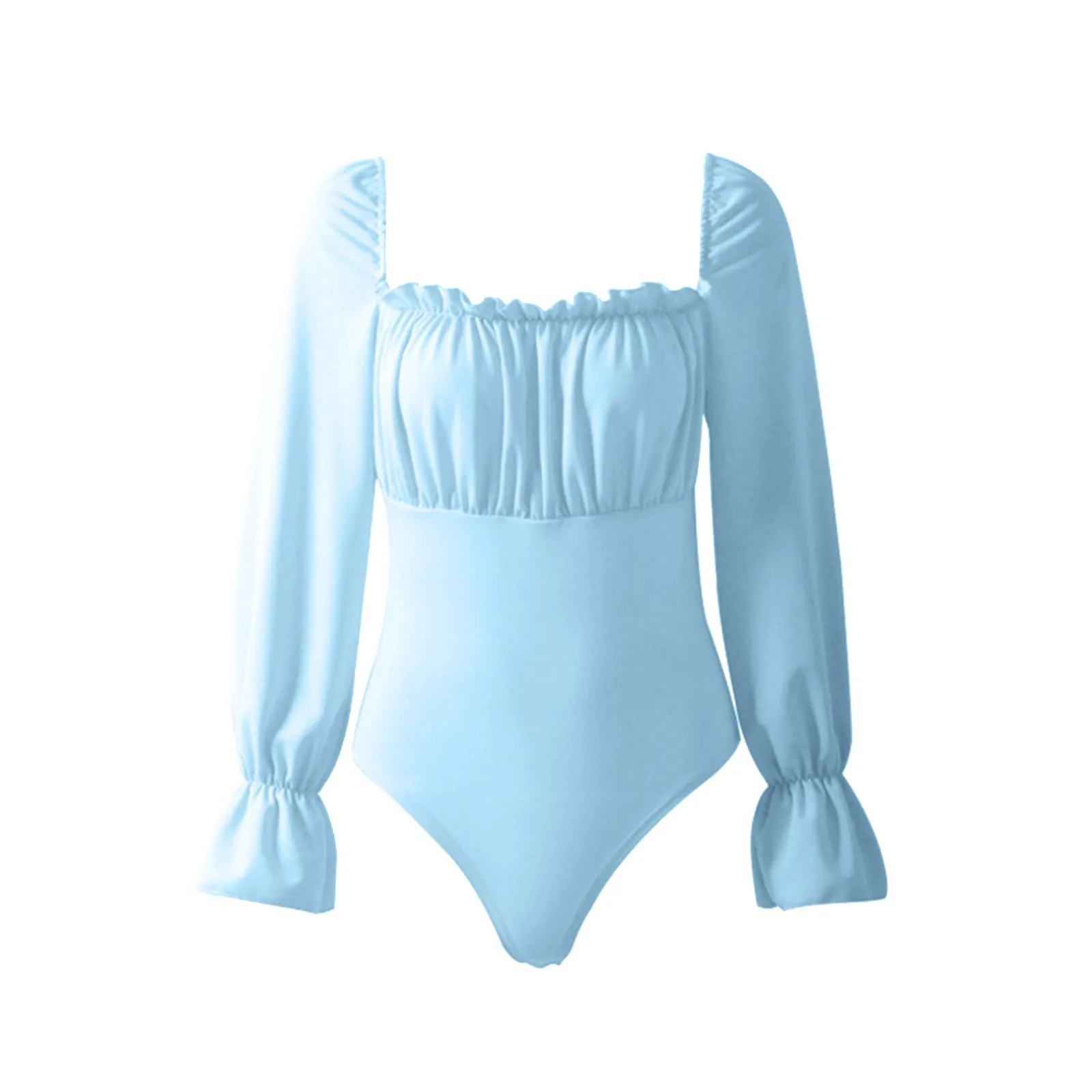 

Women's Wear Has A Gentle Temperament Jumpsuit with Bubble Sleeves on the Back