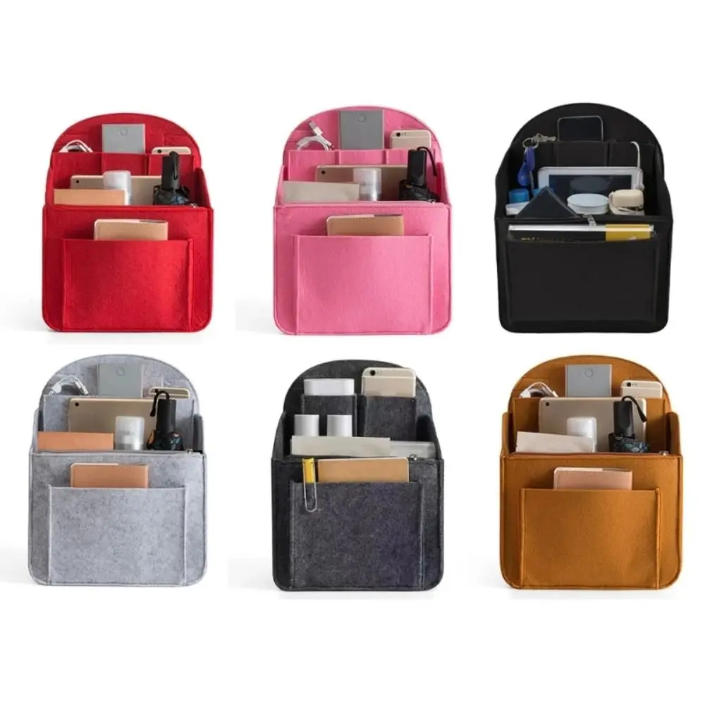 Portable Felt Insert Makeup Organizer for Travel and Cosmetic Storage