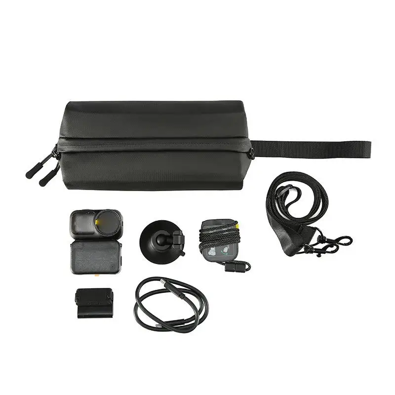 Portable Black Polyester Storage Bag for Sport Camera Accessories