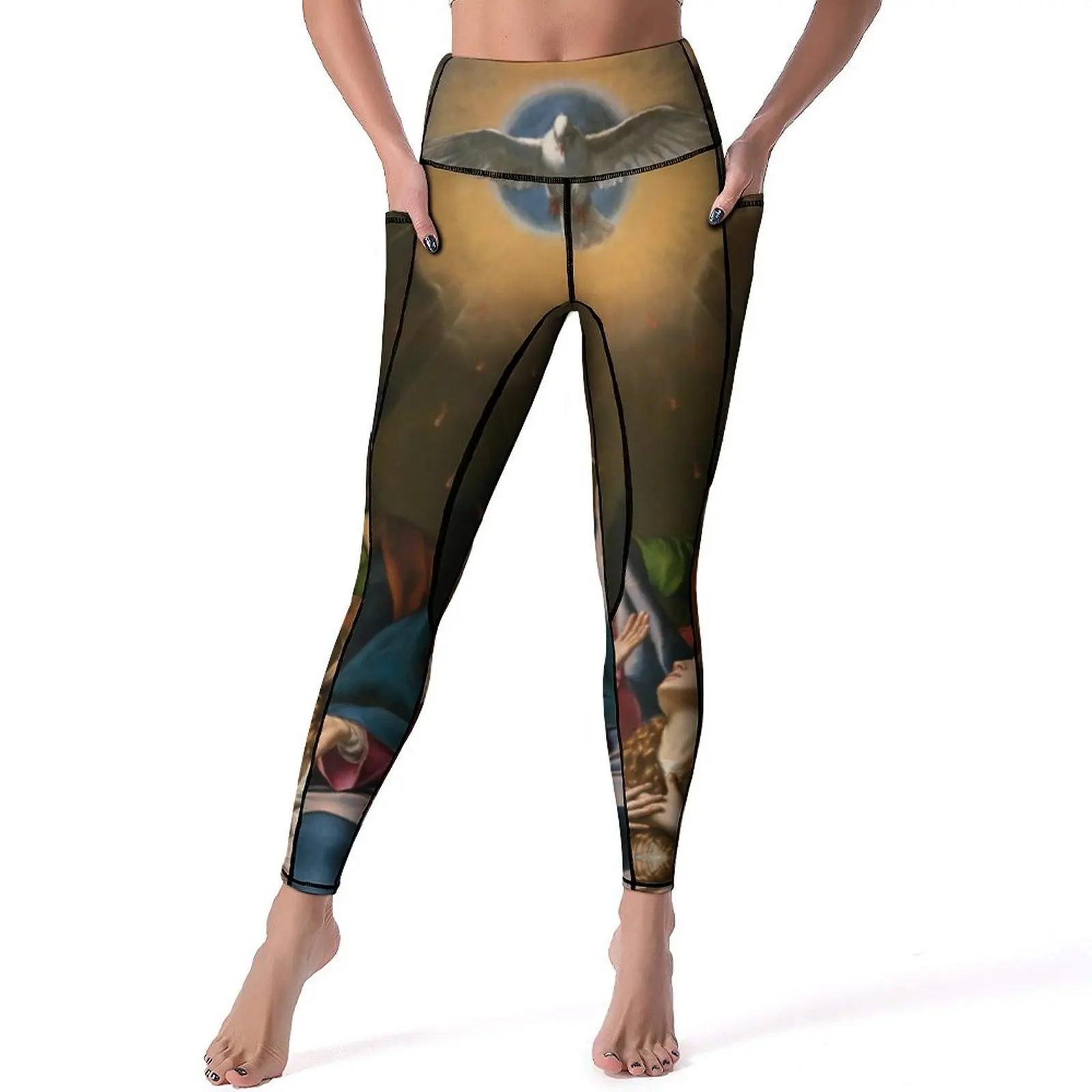 

Virgin Mary Yoga Pants Pentecost Workout Leggings Push Up Stretchy Sports Tights Sweet Custom Yoga Legging Birthday Gift
