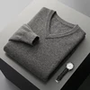 Men Sweater V-Collar Pullover Business Affairs Knitted Sweater Autumn And Winter New Long-Sleeved High-End Soft Comfortable Tops 4