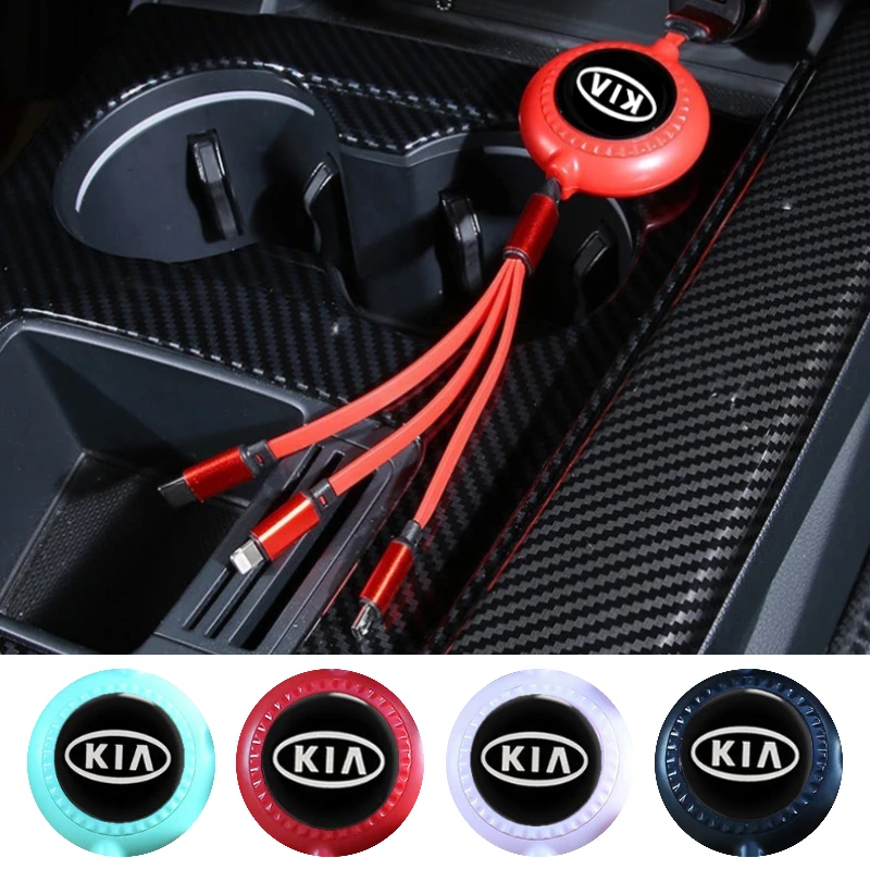 Автомобильный USB-кабель 3 в 1 для KIA Sportage Picanto Ceed Rio Sorento Cerato Niro Stonic Xceed Transfer K5 Carnival Soul