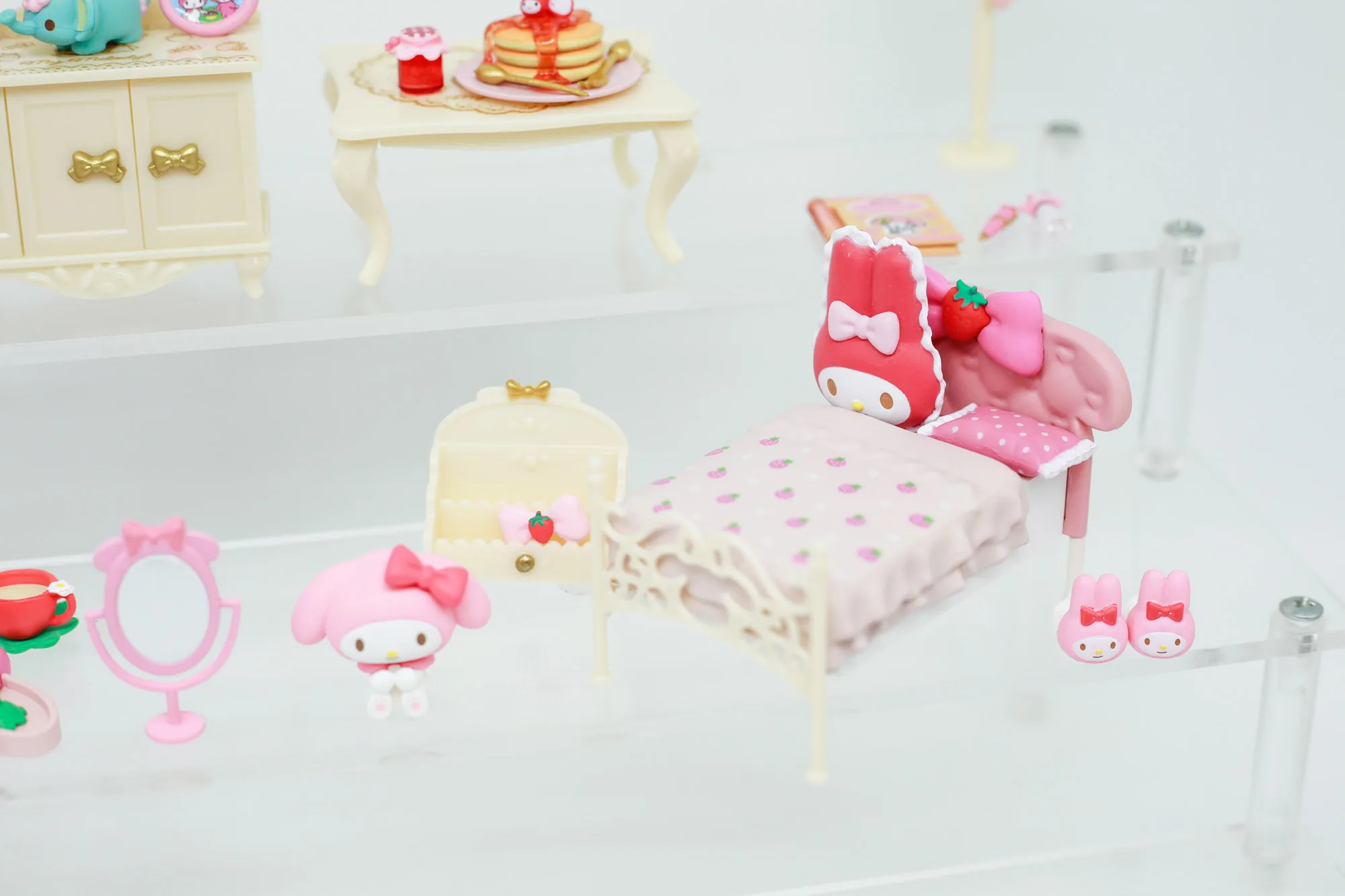 Re-ment Sanrio My Melody Erdbeere Zimmer Möbel Blind Box Spielzeug Desktop Ornament Anime Peripherie Geschenke – Detail 7