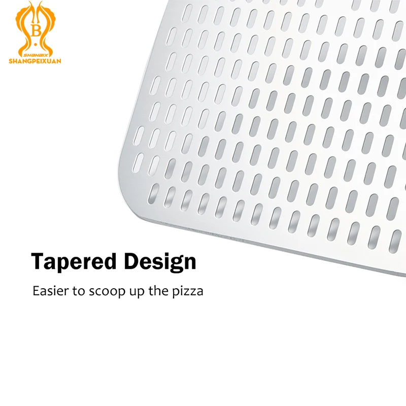 SHANGPEIXUAN 14/13/12 Inch Pizza Peel 51 inch Overall Length Perforated Pizza Shovel Aluminum Peel Oven Accessories