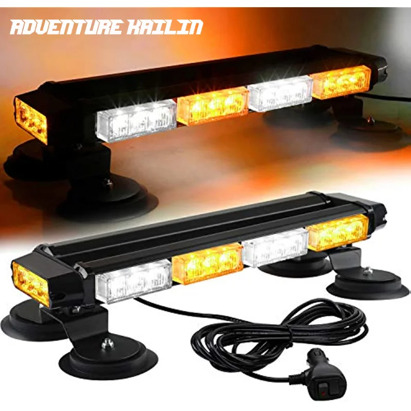 

16.8-Inch LED Strobe Flashing Light Bar, 26 Flashing Modes High Intensity Emergency Warning Beacon Light with Magnetic Base