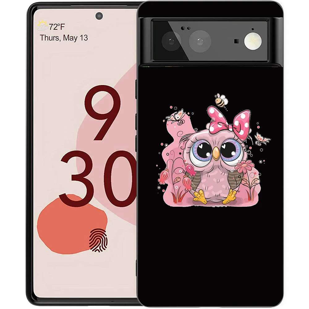 Harris süße Eule Handy hülle Abdeckung für Google Pixel 8 7 6 7a 6a Pro 5g stoß feste Silikon weich 9 pro xl 8 pro 5g Shell Hüllen Taschen – Detail 1