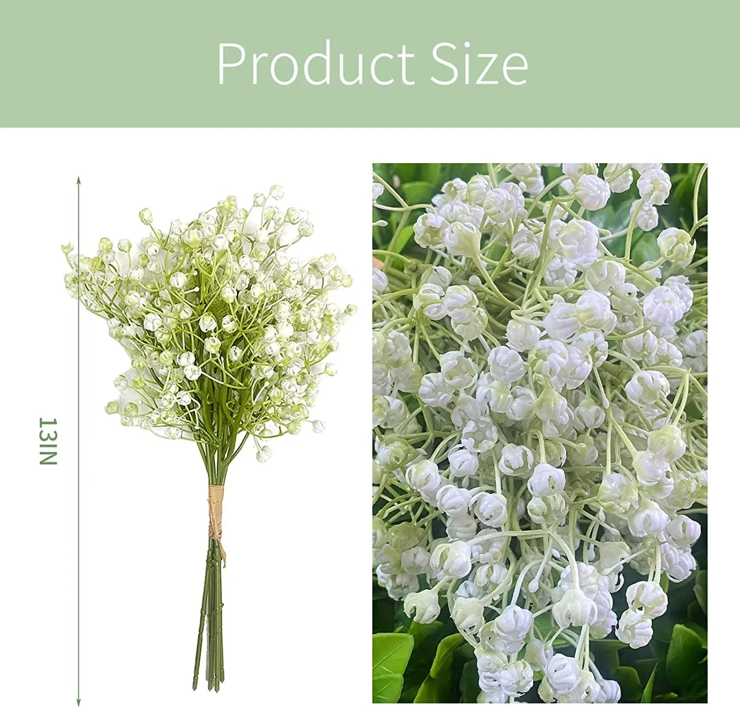 48pcs Artificial Gypsophila Flowers Bouquets, Real Touch Flowers For Wedding Party DIY Wreath Floral Arrangement Home Decoration