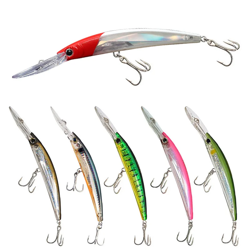 170mm 24,5g Großer Minnow-Angelköder Schwimmender Wobbler Trolling-Kunstköder Tauchköder für Barsch, Hecht, Karpfen Angelzubehör
