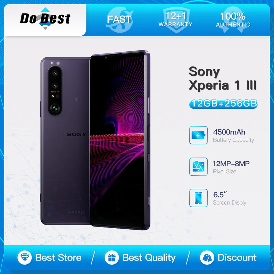 Original Sony Xperia 1 iii 5G Mobile Phone SO-51B/XQ-BC52/XQ-BC72