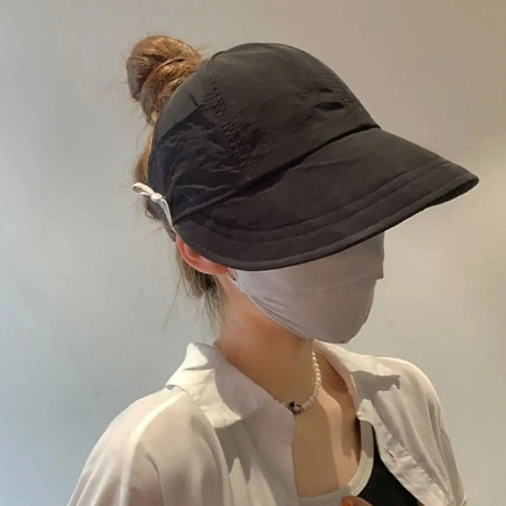 Fashion Anti-UV Summer Hat Adjustable Sun Cap With Face Mask Hook For Women Outdoor Wide Brim Sun Hat Foldable Fishing