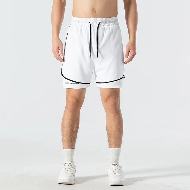 thumbnail image 1 of Pantalones cortos deportivos para hombre, para correr, para entrenamiento, gimnasio, fitness, secado rápido, para sudar, 1 of 5