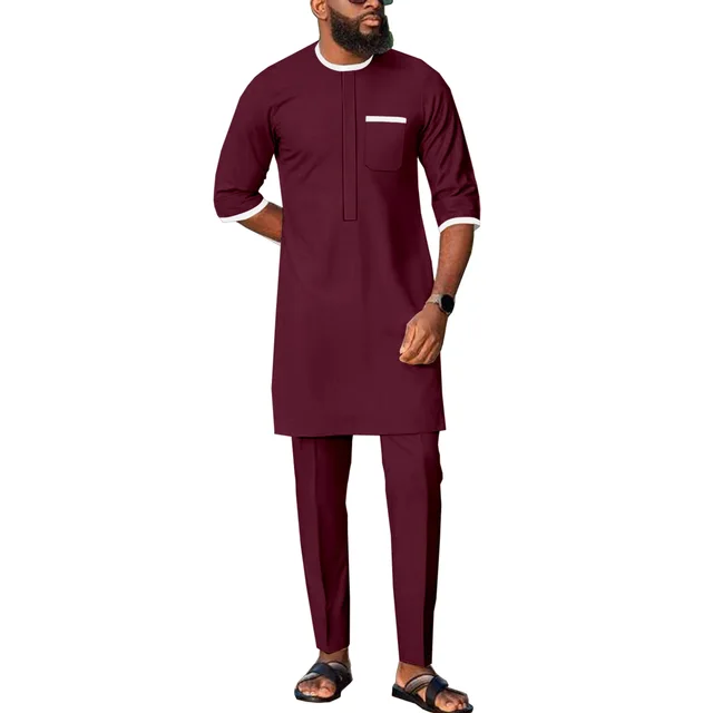 Chimezie Long Sleeve Dashiki Outfit - Image 3