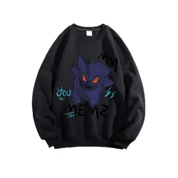 Gengar Anime Hoodie - Trendy Casual Fashion Pullover - Size M (Black)