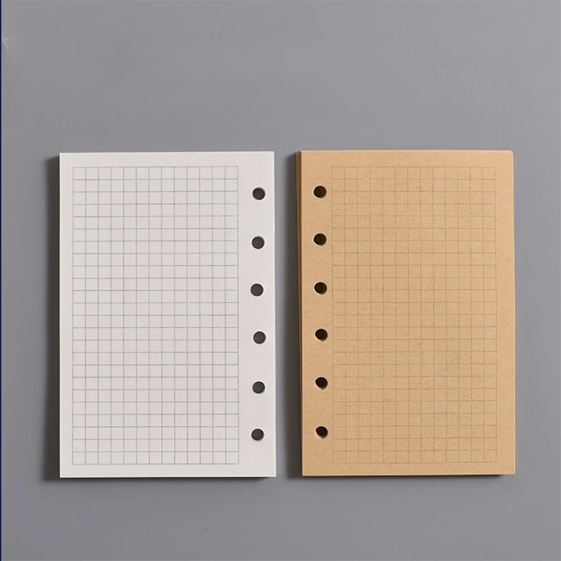 A7 Spiral Binder Loose Leaf Notebook Refill - Grid, Blank, Lined Pages for Creative Journaling & Planning