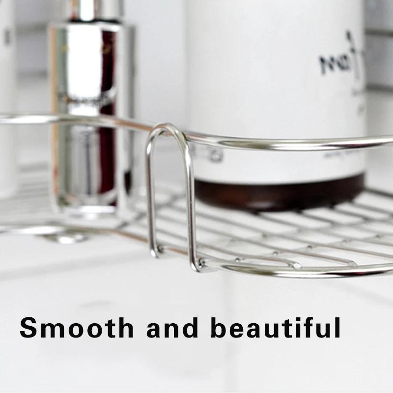 Household Bathroom Storage Rack Stainless Steel Triangular Durable Shampoo Soap Storage Shelves For Kitchen Indoor Accessories 3