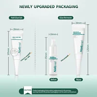 Nailpop Quick Drying Solid Nail Glue with Remover for Press On Nails Tips No Need for UV Lamp Long Lasting Fake Nails Glue Kit 2