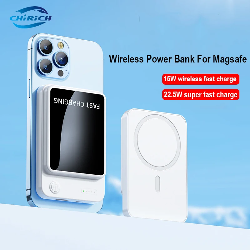 

10000mAh Power Bank Magnetic 5000mah Wireless 15W Spare Battery Fast charge Powerbank for iPhone 12 14 13 Xiaomi Outdoor Camping