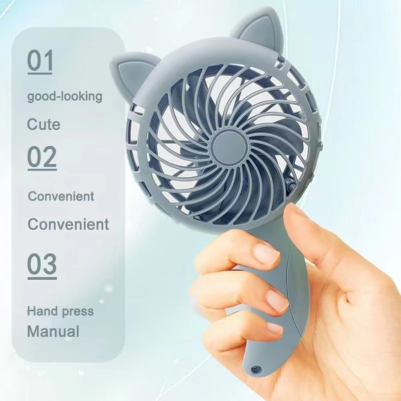 1pc Hand Held Fan Hand Pressure Fan Mini Portable Fan Without Battery