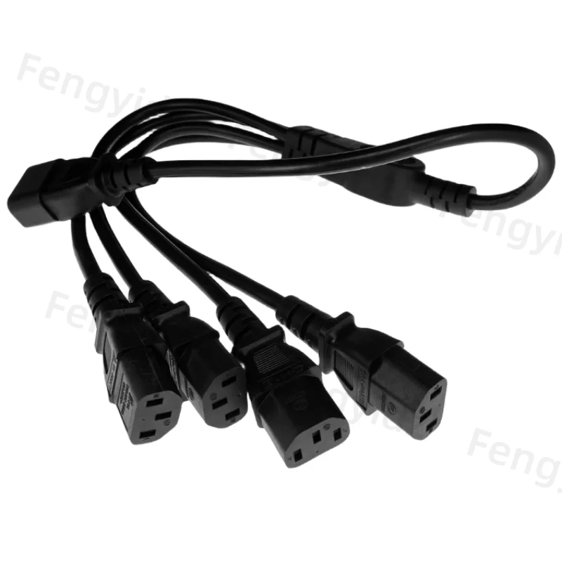 IEC 320 C14 Male Plug to 4XC13 Female Y Type Splitter Power Cord C14 to 4 x C13 250V/10A 1 pcs